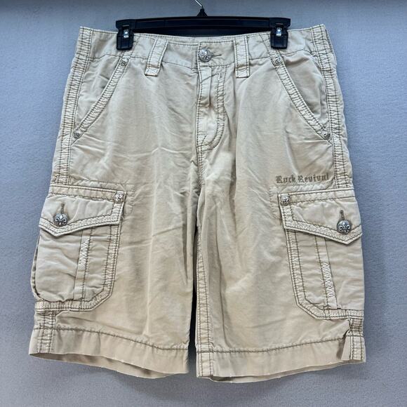 Rock Revival Other - Rock Revival Men's Slim Khaki Shorts Size W32 L23 REC100-1S